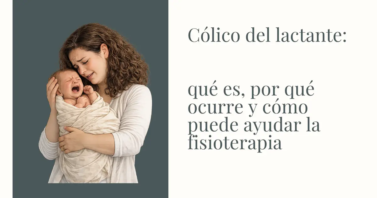 "Fisioterapeuta tratando a un bebé con cólico del lactante en Alcalá de Guadaíra, Sevilla".